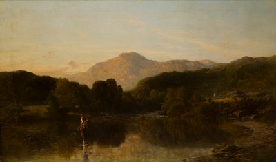 Górski krajobraz rzeki, ok. 1838-86 (olej na płótnie) autorstwa Thomas Danby