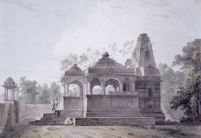 Świątynia hinduska w forcie Rohtas, Bihar, autorstwa Thomas Daniell