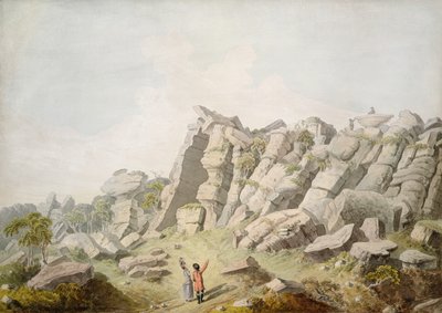 Figurki w Brimham Crags (akwarela na papierze) autorstwa Thomas Daniell