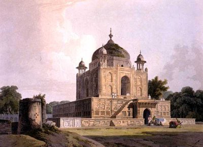 Mauzoleum sułtana Purveiza, niedaleko Allahabadu, z „Pejzaż orientalny: dwadzieścia cztery widoki w Hindoostanie” autorstwa Thomas Daniell
