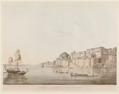 Ramnagar, niedaleko Benares, nad rzeką Ganges autorstwa Thomas Daniell