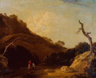 Wejście do jaskini w pobliżu Gyah (olej na płótnie) autorstwa Thomas Daniell