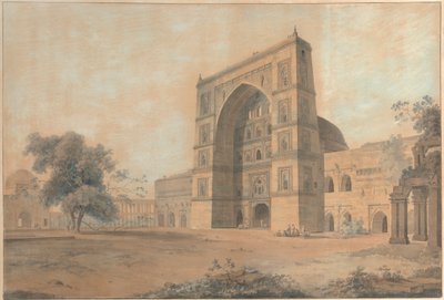 Meczet w Juanpore zbudowany przez sułtana Hussaina Sherki | Zrobione w grudniu 1789 r autorstwa Thomas Daniell