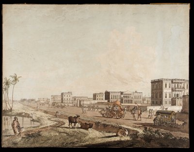 Nowe budynki w Chouringhee z widoków Kalkuty, 1787 autorstwa Thomas Daniell