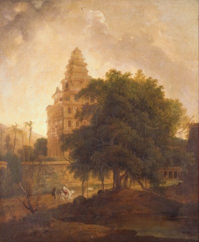 Podróżnicy na ścieżce przez Kalyan Mahal, Gingee, Tamil Nadu autorstwa Thomas Daniell