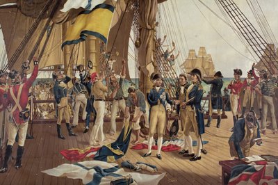 Ostatni sygnał Nelsona na Trafalgar autorstwa Thomas Davidson