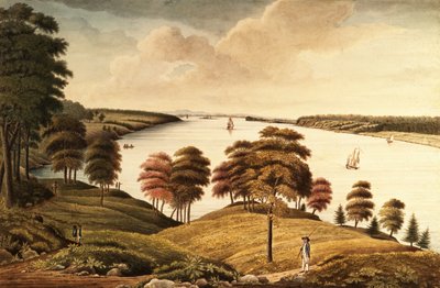 Widok na rzekę Hudson z fortu Knyphausen autorstwa Thomas Davies