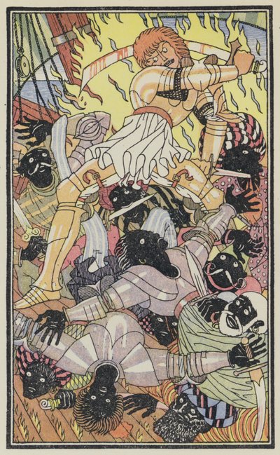 Ilustracja do Dekameronu Boccaccia (kolorowa litografia) autorstwa Thomas Derrick