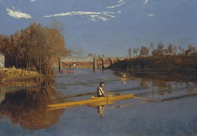 Mistrz pojedynczej czaszki Max Schmitt w pojedynczej czaszce, 1871. autorstwa Thomas Eakins