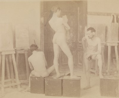 [Trzy nagie modelki w studiu malarskim] autorstwa Thomas Eakins