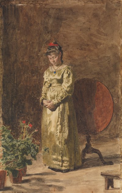Młoda dziewczyna medytująca, 1877. autorstwa Thomas Eakins