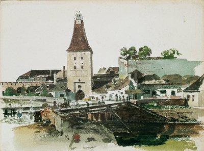 Wiener Tor - brama miejska w Krems (watercorlour) autorstwa Thomas Ender