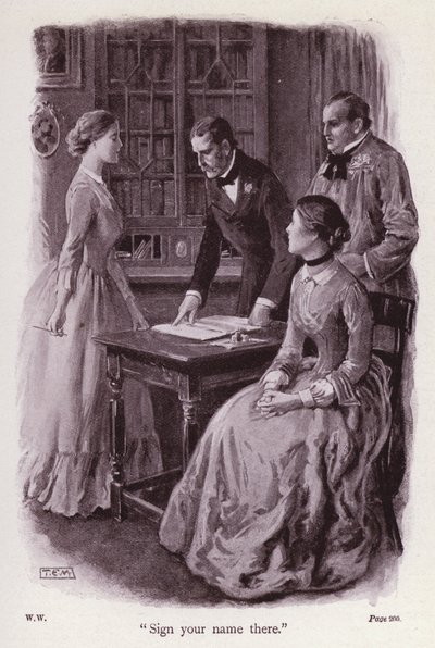 Ilustracja do Kobieta w bieli autorstwa Wilkie Collins (lito) autorstwa Thomas Eyre Macklin