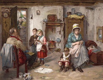 Rada Szkoły w Chatce (kolor lito) autorstwa Thomas Faed