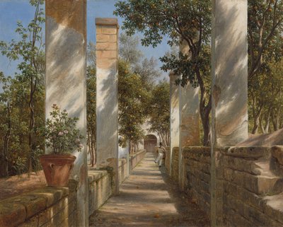 Pergola z Pomarańczami, ok.1834 (olej na papierze oprawiony na płótnie) autorstwa Thomas Fearnley