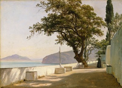 Taras z dębem, Sorrento autorstwa Thomas Fearnley