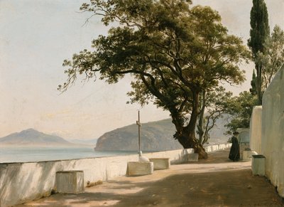 Taras z kamiennym dębem, Sorrento autorstwa Thomas Fearnley