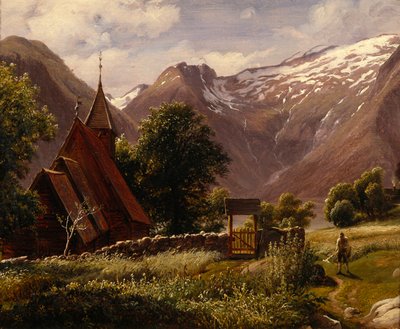 Kościół Tjugum, Balestrand autorstwa Thomas Fearnley