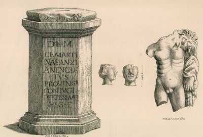 Cokół i fragment posągu Herkulesa wykonania rzymskiego autorstwa Thomas Fisher Hoxton