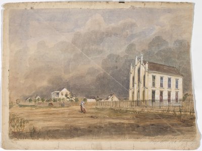 Sala masońska, Matagorda, Teksas, 21 maja 1852 (akwarela na papierze) autorstwa Thomas Flintoff