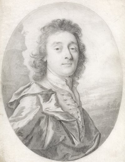 Portret mężczyzny, 1699 (czarny ołów na welinie) autorstwa Thomas Forster