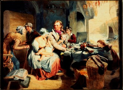 Chata Rybaka, 1810 (wc na papierze tkanym) autorstwa Thomas Frank Heaphy