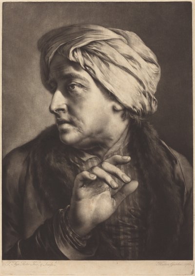 Mężczyzna w turbanie i pasiestej koszuli autorstwa Thomas Frye