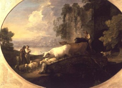 Bydło przechodzące przez most autorstwa Thomas Gainsborough