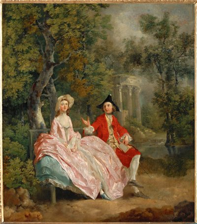 Conversation dans un parc - Artysta i jego żona Margaret w parku ... autorstwa Thomas Gainsborough