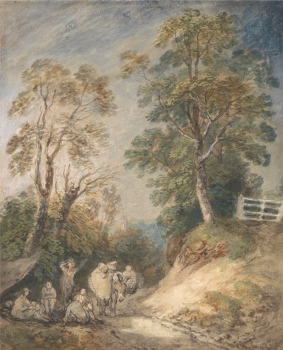 Wiejska droga z odpoczywającymi Cyganami autorstwa Thomas Gainsborough