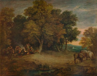 Obóz Cyganów: Zachód słońca, c1758, 1935 autorstwa Thomas Gainsborough