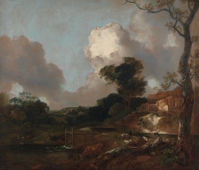 Krajobraz ze strumieniem i jazem autorstwa Thomas Gainsborough