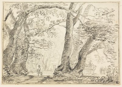 Człowiek z psem w lesie autorstwa Thomas Gainsborough