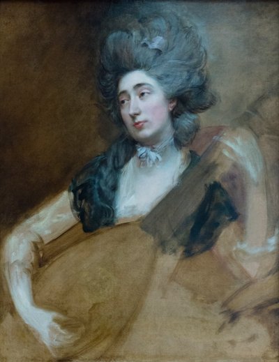Margaret Gainsborough trzymająca teorbę, ok. 1777 (olej na płótnie) autorstwa Thomas Gainsborough