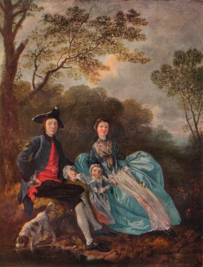 Portret artysty z żoną i córką, c1748 autorstwa Thomas Gainsborough