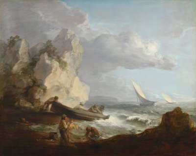 Wybrzeże morskie z rybakami autorstwa Thomas Gainsborough