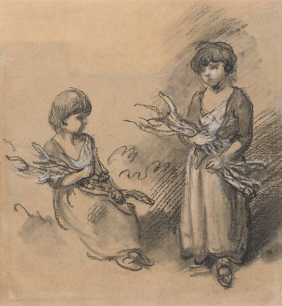 Badania dziewcząt niosących gałązki autorstwa Thomas Gainsborough