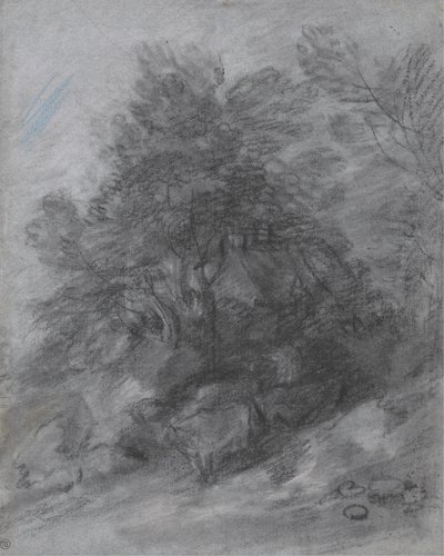 Zalesiony krajobraz z pasterzem, krowami i chatą autorstwa Thomas Gainsborough