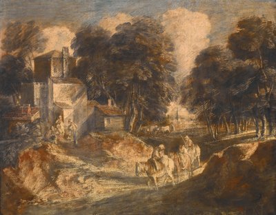 Waldlandschaft mit berittenen Bauern autorstwa Thomas Gainsborough