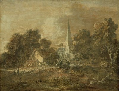 Zalesiony krajobraz ze sceną wiejską autorstwa Thomas Gainsborough