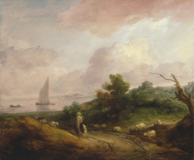 Nadmorski krajobraz z pasterzem i jego trzodą autorstwa Thomas Gainsborough RA