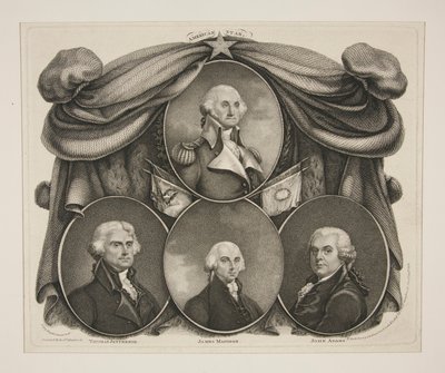 (Waszyngton) Thomas Jefferson. - Jamesa Madisona. - John Adams autorstwa Thomas Gimbrede