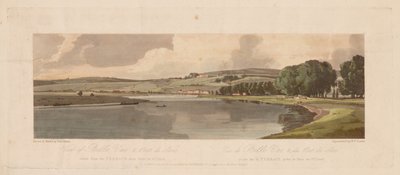 Wybór dwudziestu najbardziej malowniczych widoków w Paryżu: Widok Belle Vue i Pont de Sêve z tarasu w pobliżu Pont de St. Cloud autorstwa Thomas Girtin
