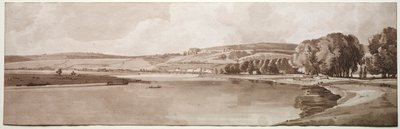 Wybór dwudziestu najbardziej malowniczych widoków w Paryżu: Widok Belle Vue i Pont de Sêve autorstwa Thomas Girtin