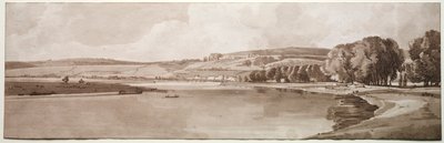 Wybór dwudziestu najbardziej malowniczych widoków w Paryżu: Widok Belle Vue i Pont de Sêve, 1802 autorstwa Thomas Girtin