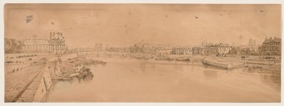 Wybór dwudziestu najbardziej malowniczych widoków w Paryżu: widok na Tuileries i most z Pont de la Concorde autorstwa Thomas Girtin
