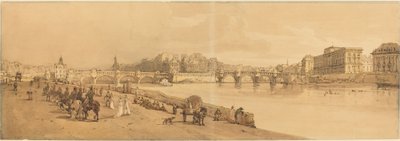 Widok na Pont Neuf, Mennicę itp.: pl.8 autorstwa Thomas Girtin