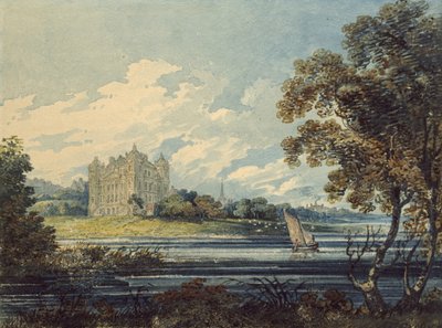 Duff House, Banff, 1794 (akwarela, z pewnymi skreśleniami, nad oznaczeniami w graficie) autorstwa Thomas Girtin