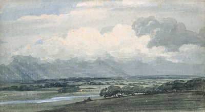 Pejzaż z burzowym niebem, ok. 1800 (akwarela i akwarela na papierze) autorstwa Thomas Girtin