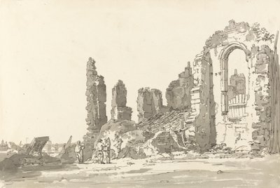Ruiny Pałacu Savoy, Londyn (pióro i atrament z praniem na papierze) autorstwa Thomas Girtin